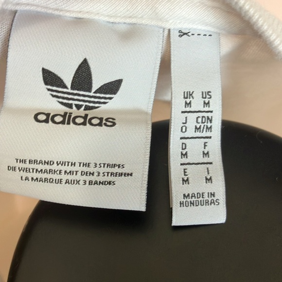 White mens adidas shirt with blue and red trefoil design logo - Picture 3 of 3